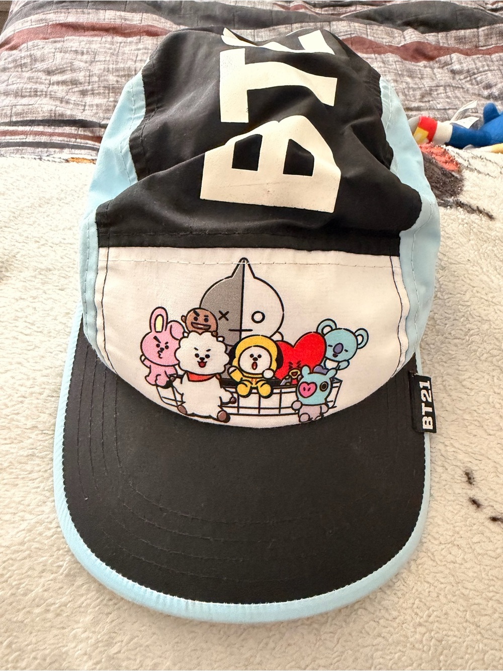 BT21 Black & Light Blue Character Baseball Cap